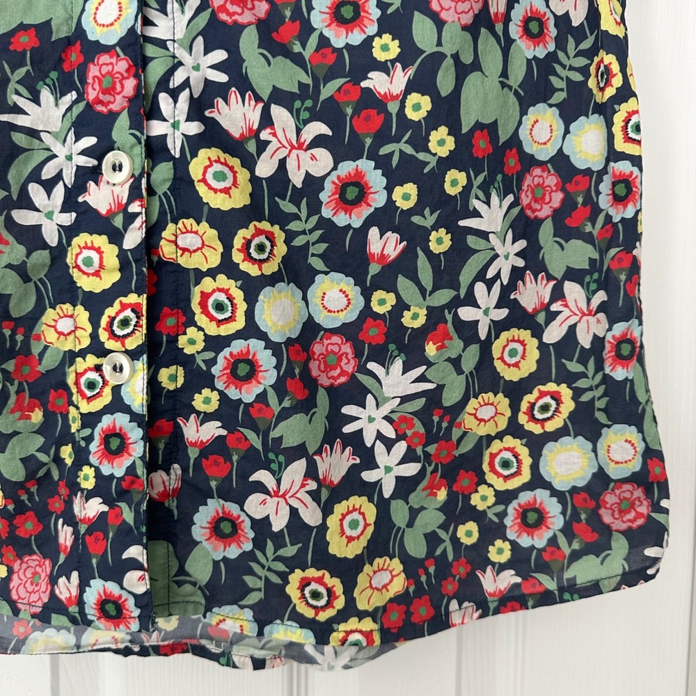 Cat's Pajamas Swiss Meadow Voile Cotton Floral Button Down Sleep Top Size Large - Picture 6 of 11